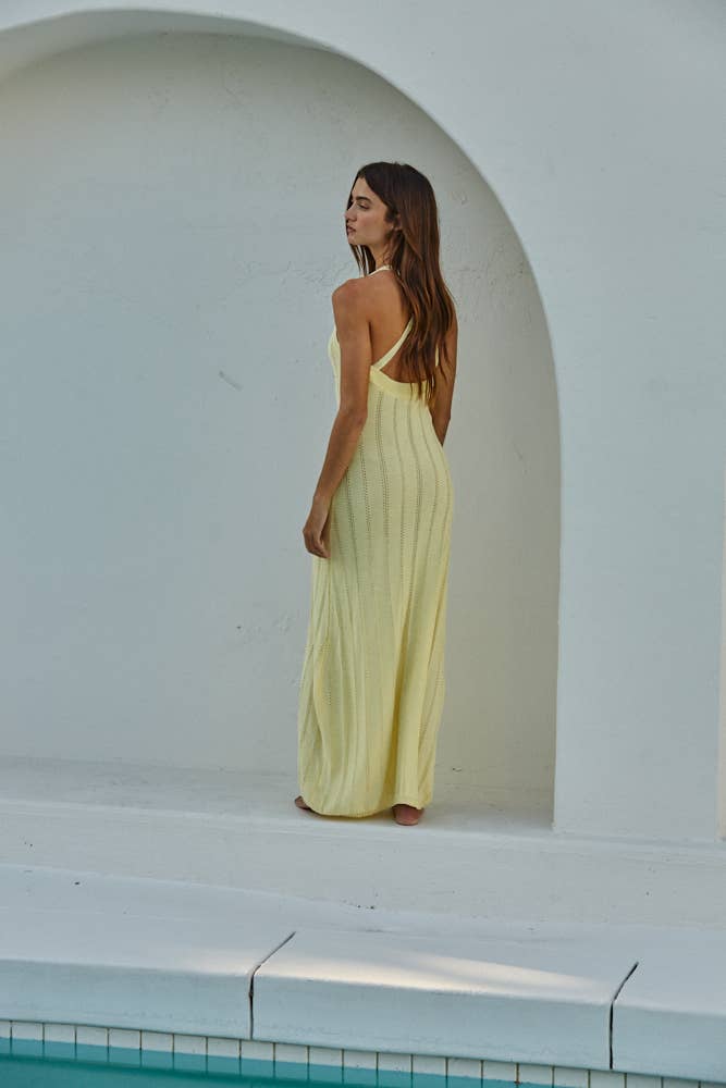 Katie Knit Sweater Viscose Nylon See Through Maxi Dress